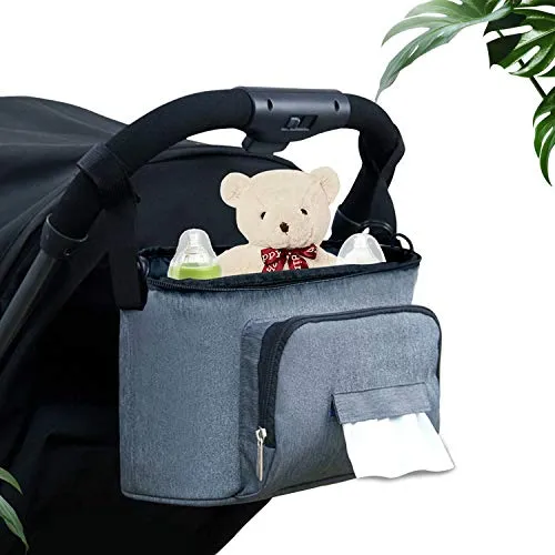 VersionTECH. Borsa Capiente Per Passeggino Impermeabile, Borsa Carrozzina per Neonati Bambini, Organizzatore Versatile Resistente All’Acqua. Tasca Esterna con Un’Asola per Salviette