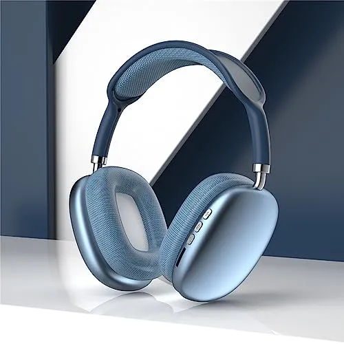 Cuffie Bluetooth wireless P9 Pro Max con fascia in morbido cotone, suono stereo, cuffie over ear, gioco sportivo, cancellazione del rumore, supporta TF (blu)