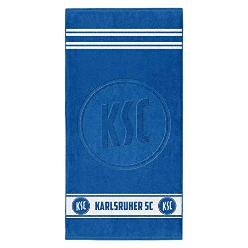 Karlsruher SC - Telo da doccia, 70 x 140 cm, colore: Blu