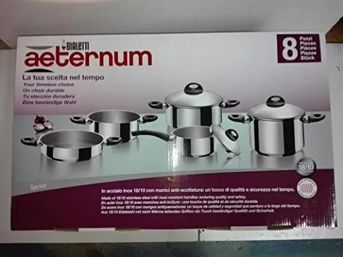 Batteria di pentole Bialetti Sprint 8 pezzi