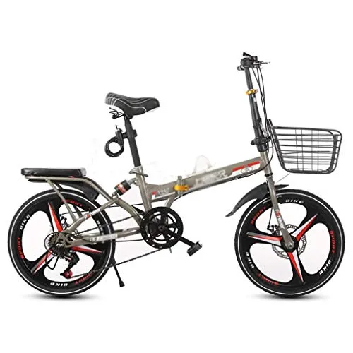 XCXC Biciclette for Bambini, velocità 7-velocità Variabile, Freno A Disco Meccanico, Cerchi in Lega di Alluminio da 20 Pollici, Biciclette for Bambini, Portatile Bicicletta Pieghevole, Bici Shifting