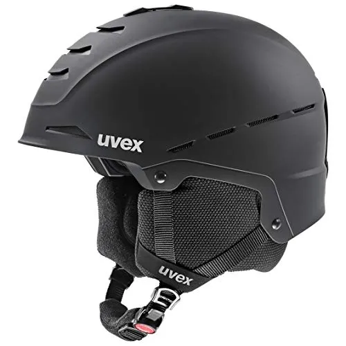 uvex legend 2.0, casco da sci robusto unisex, regolazione individuale delle dimensioni, aerazione ottimizzata, black matt, 52-55 cm