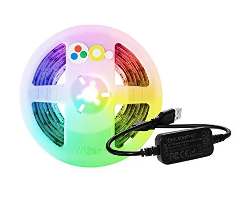 ZigBee RGBCCT Centralina di Controllo + Striscia LED, 2M USB 5V impermeabile IP65 LED TV Retroilluminazione con Adattatore, RGB e Doppio Bianco, ZigBee App Philips Hue Bridge, Amazon Echo Plus