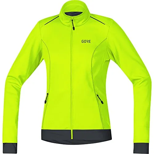 GORE Wear Giacca antivento da ciclismo per donna, C3 Women GORE WINDSTOPPER Thermo Jacket, 38, Giallo neon/Nero, 100328