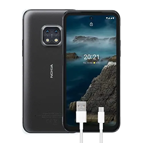 Nokia XR20 Smartphone Rugged 5G 64GB, 4GB RAM, Display 6.67” FHD+, Dual Camera 48 Mp Ottiche ZEISS, Batteria 4630mAh, Dual Sim, Granite Grey, Versione con Cavo USB Type-C Aggiuntivo 1m