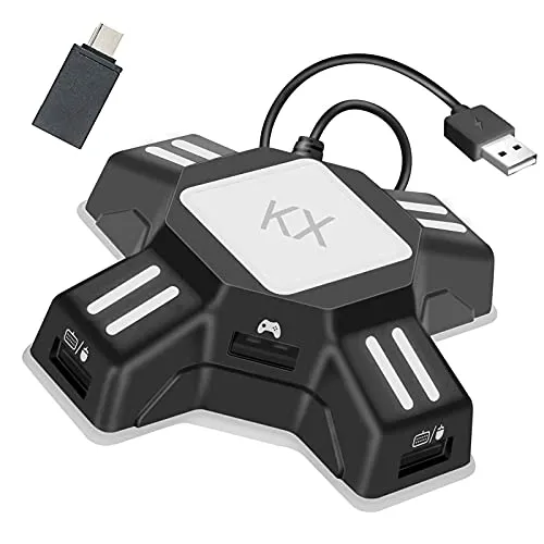 Adattatore KX Convertitore di Tastiera e Mouse per PS5, PS4, Switch, Xbox One, Xbox Serie X, PS3 Convertitore USB 2.0 Mouse Keyboard Converter Apex Game Adapter