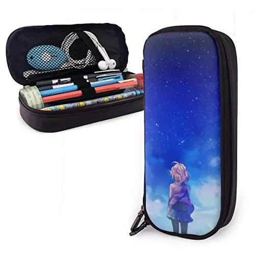 zhengchunleiX Large Capacity Astuccio Pen Case Kyoukai No Kanata Mirai Beyond The Boundary Pouch Pencil Holder, Portable Pencils Pens Organizer