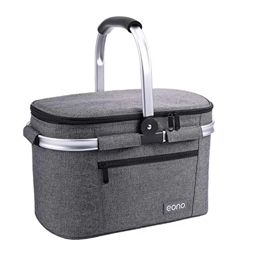 Eono by Amazon - Cestino da picnic per 2 persone da 22 litri , cestino isolato, borsa termica per uso esterno