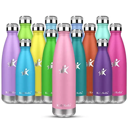 KollyKolla Borraccia Termica - 350ml/500ml/650ml/750ml Bottiglia Bambini Alluminio Bottiglia Acciaio Inox Acqua Termos da Viaggio Inossidabile Borracce Termiche Senza BPA per, Ufficio, Yoga, Ciclismo