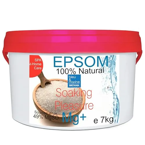 bleu & marine Bretania - Sali da Bagno di Epsom 7kg | Detox Naturale | Rilassante Muscolare | Pedicure Antimicotico | Fertilizzante per Piante, Incolore, Confezione da 1