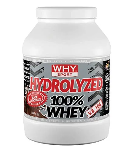 HYDROLYZED 100% WHEY 750G BLACK CHOCOLATE (VALORE BIOLOGICO 104) - WHY SPORT PROTEINE IDROLIZZATE