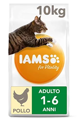 IAMS for Vitality Cibo Secco con Pollo Fresco per Gatti Adulti, 10 kg