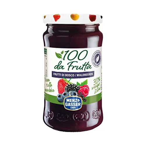 Menz&Gasser, Composta di Frutti di Bosco 100Dafrutta, 100% Frutta IQF di Alta Qualità, 100% Made in Italy, Senza Glutine, Vegan, 1 Vaso x 240 g