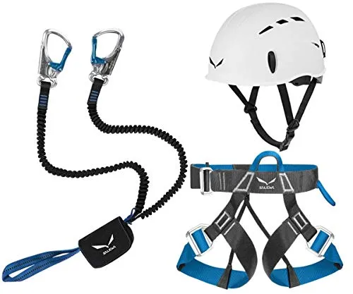 Salewa - Set per arrampicata Premium Attac, con cintura Ferrata Lite e caschetto Toxo