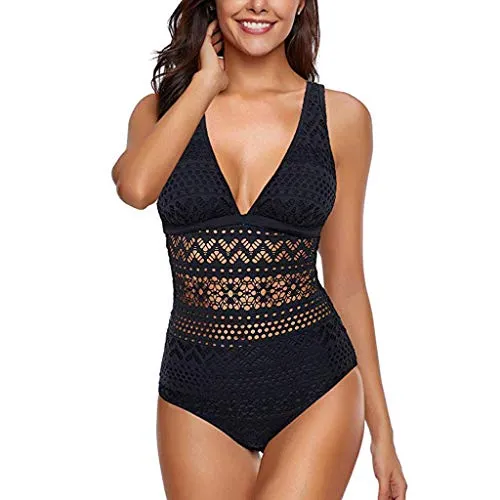 Costumi Interi Donna con Coppe Monokini Sexy Costume da Bagno Costumi Mare Imbottito Modellante Costumi Interi Push Up Curvy Costume Piscina Sgambato Brasiliana Costume Intero Contenitivo