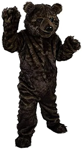 Costume da mascotte con orso nero per adulti, taglia per uomo e donna, altezza da 5'3" a 5'7" con ventilatore incorporato all'interno della testa