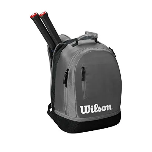 Wilson Team Backpack, Zaino da Tennis Unisex-Adulto, Grigio, 2 Racchette