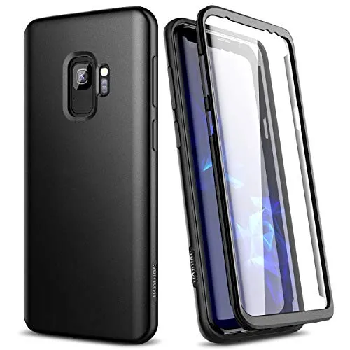 SURITCH Cover Custodia Samsung Galaxy S9 Silicone 360 Gradi Antiurto TPU Indistruttibile Bumper Samsung Galaxy S9 Nero