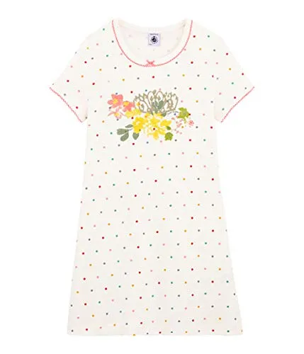 Petit Bateau 5429101 Camicia da Notte, Multicolore (Marshmallow/Multico Bfq), 2 Anni Bambina