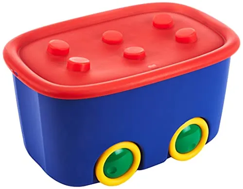Keter scatola giochi per bambini con ruote Funny Box L - 58X38,5X32H Arlecchino