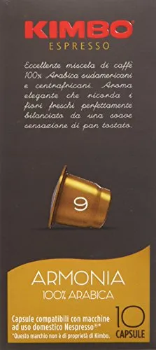 Kimbo Capsule Armonia Compatibili Nespresso - 12 Astucci da 10 Capsule (Totale 120 Capsule)
