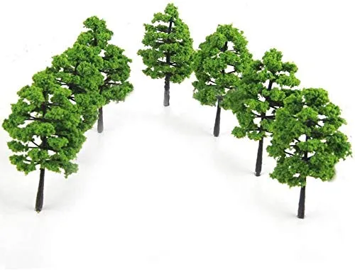 ANCLLO - Set di 30 alberi modello 7 cm e 9 cm, per paesaggi fai da te, colore: verde naturale