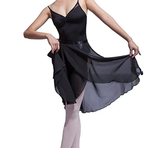 HOEREV Donna Sheer Pannello Esterno dell'involucro Balletto Balletto Gonna Danza Dancewear,Nero,M