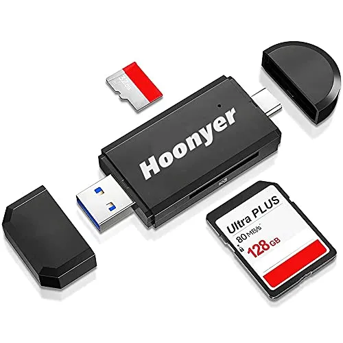 Hoonyer Lettore di Schede USB 3.0 USB Tipo C Memoria SD Micro SD Adattatore OTG per PC e Notebook Smartphone Tablet con OTG Funzione