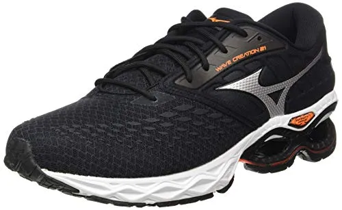 Mizuno Wave Creation 21 Scarpe per Road Running, Uomo, Nero(Black/Phantom/Shortorange), 43 EU