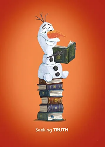 Frozen Olaf Reading - Dimensioni: 50 x 70 cm - Comar - Poster da parete (senza cornice), Disney