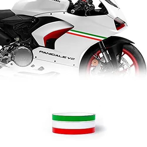 4R Quattroerre.it 10640 Strisce Adesive Tricolore Racing Stripe per Moto, 3.5 cm x 2 m