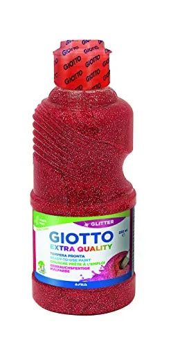 Giotto 531206 - FLACONE 250ML TEMPERA ROSSO GLITTER
