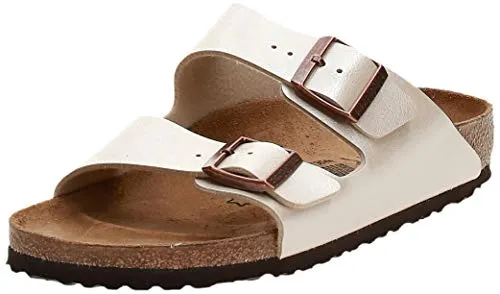 Birkenstock Arizona Birko-Flor, Sandali a Punta Aperta Donna, Bianco (Pearl White Pearl White), 36 EU