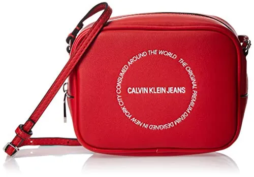 Calvin Klein Sculpted Camera Bag - Borse a tracolla Donna, Rosso (Racing Red), 0.1x0.1x0.1 cm (W x H L)