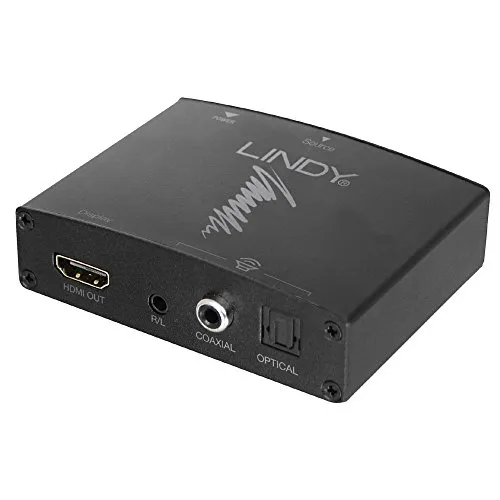 Lindy 38167 Audio Extractor HDMI 4K con Bypass, Nero