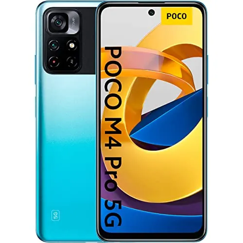 POCO M4 Pro - Smartphone 5G, 6GB RAM 128GB ROM, 6nm MediaTek Dimensity 810, 90Hz 6.6'' FHD+ Dot Display, 64MP AI Quad Camera, 5000 mAh, 33W Pro fast charging, MIUI 12.5 per POCO, Android 11 - Blu