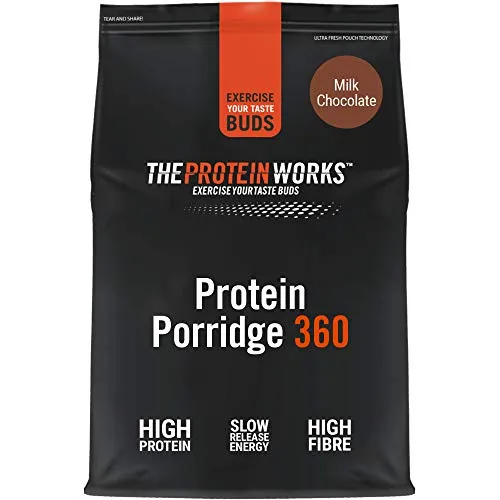 The Protein Works Porridge Proteico 360 | Basso Contenuto di Zuccheri, Ricco di Fibre, Vitamine E Minerali | Cioccolato con Latte, 2 kg, 500 unità