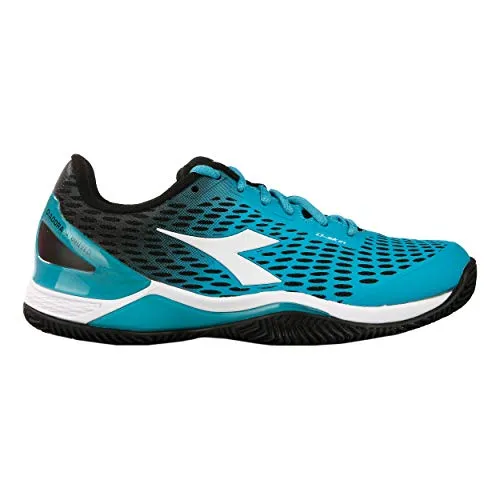 Diadora Damen Speed Blushield 2 Clay Tennisschuhe Sandplatzschuh Hellblau-Schwarz 38,5, Scarpe da Tennis Donna, Nero/Ceramica/Bianco, EU