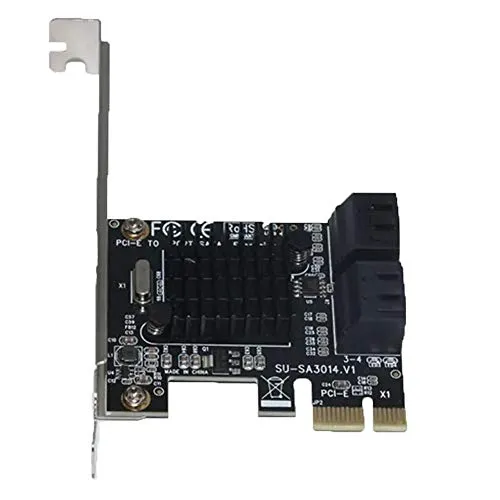 Scheda PCIe SATA Scheda PCI Express incl 3014 PCI - E a SATA 3.0 6G Scheda di espansione con Quattro - Porta for Computer Desktop Scheda Adattatore PCIe (Color : Black, Size : One Size)