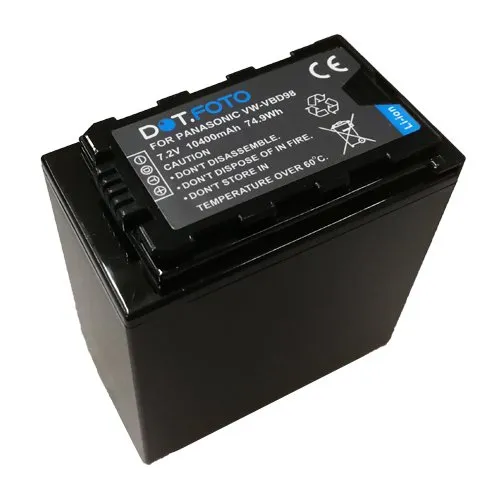 Dot.Foto VW-VBD78 Premium Extra Batteria sostituitiva - 7.2V/10400mAh - Garanzia: 24 Mesi - Panasonic AJ-PX270, HC-X1000, HDC-MDH2GK, HC-MDH2, HC-MDH2M