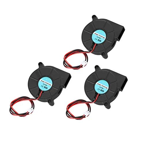 UEETEK 3Piece Ventilatore DC 12V per stampante 3D, Ventola radiatore del ventilatore a turbina, eccellente per il dissipatore di calore raffreddamento a caldo, accessori per stampanti 3D,Nero