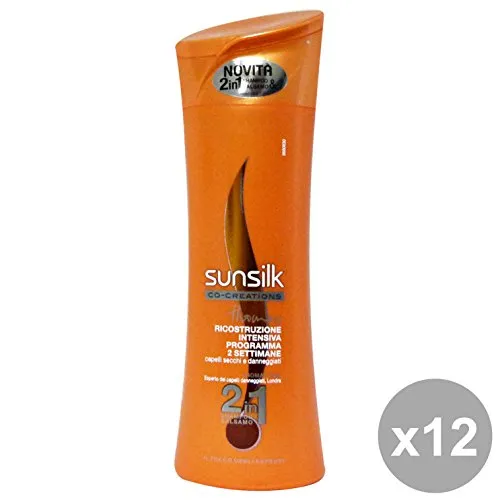 SUNSILK Set 12 Shampoo 2-1 Ricostruzione Intensa Arancio 250 ml Per capelli