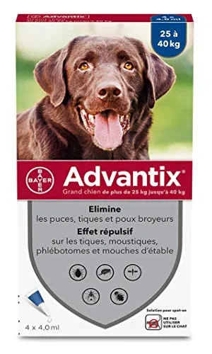 Advantix Spot On per cani oltre 25 Kg - 4 pipette - Antiparassitario per Zecche Pulci e Pidocchi …