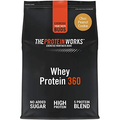 THE PROTEIN WORKS Proteine Whey 360 In Polvere | Frullato Ad Alto Contenuto Proteico | Senza Zuccheri Aggiunti e Basso Contenuto Di Grassi | Miscela Di Proteine | Biscotti di Arachidi | 1.2kg