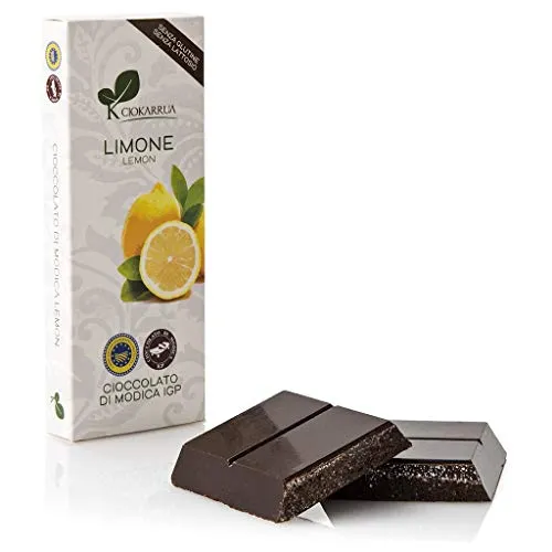 Ciokarrua Cioccolato di Modica al Limone Senza Glutine e Senza Lattosio - 1 x 100 Grammi