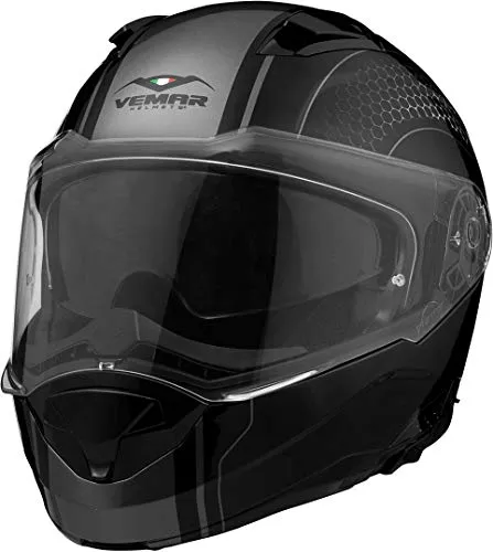 Vemar Casco Sharki Matt Hive Nero-Grigio (S008) 60-L Uomo, large