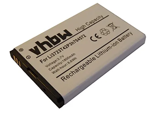 vhbw Li-Ioni Batteria 1800mAh (3.7V) per Router Hotspot Huawei ZTE MF90, MF91 Come Li3723T42P3h704572.