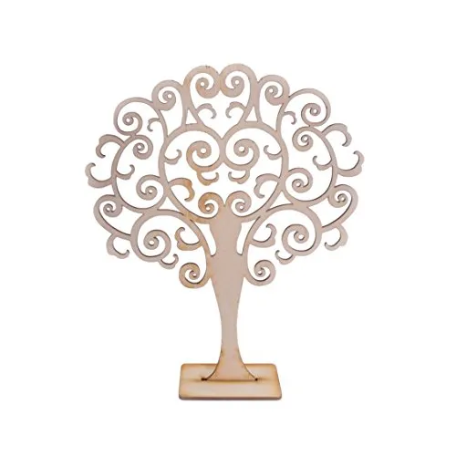 Portagioie in legno a forma di albero espositore organiser/laser Cut/20 x 0.3 x 25.5 cm