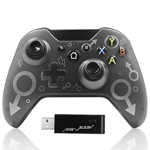 Controller wireless compatibile con Xbox One/Xbox One S/Xbox One X/Xbox Series X / PS3 / PC, controller di gioco wireless 2.4G con doppia vibrazione