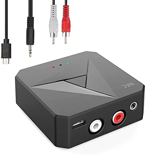 Adattatore Bluetooth, trasmettitore Bluetooth 5.0, Adattatore Bluetooth 2 in 1, Mini RCA Portatile e Audio HD da 3,5 mm, Bassa latenza per PC, TV/Stereo, Smartphone, Tablet